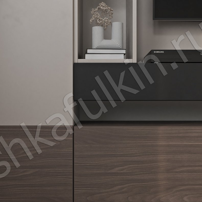 Изображение Стенка Корти Древесный Коричневый Светлые Современный 2х створчатые Гостиная Для книг Под ТВ 3