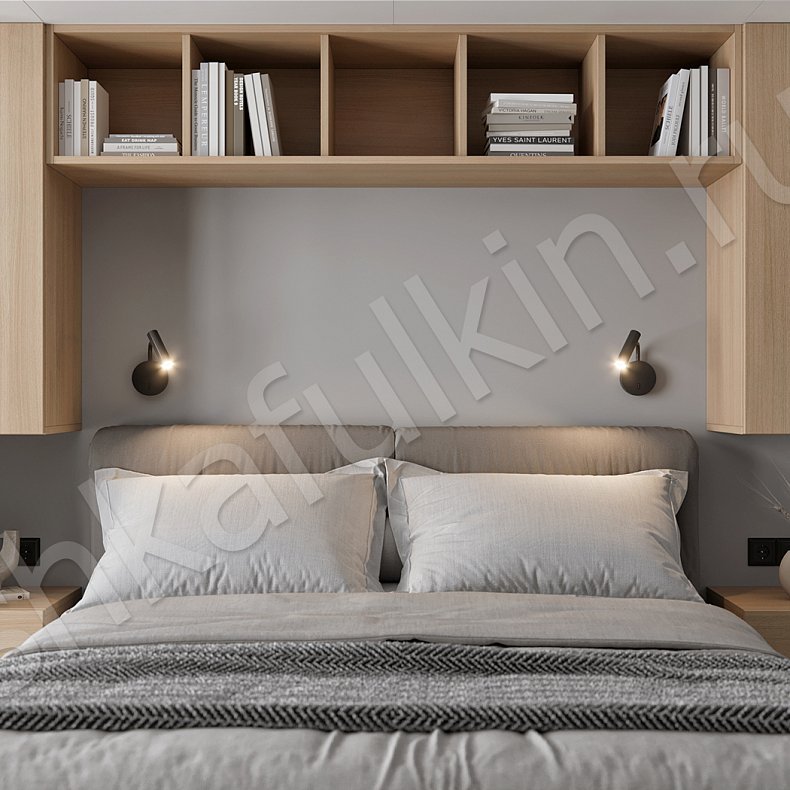 Изображение Гарнитур Грейси Белый Древесный Светлые Современный 4х створчатые Спальня Для книг Для вещей 4