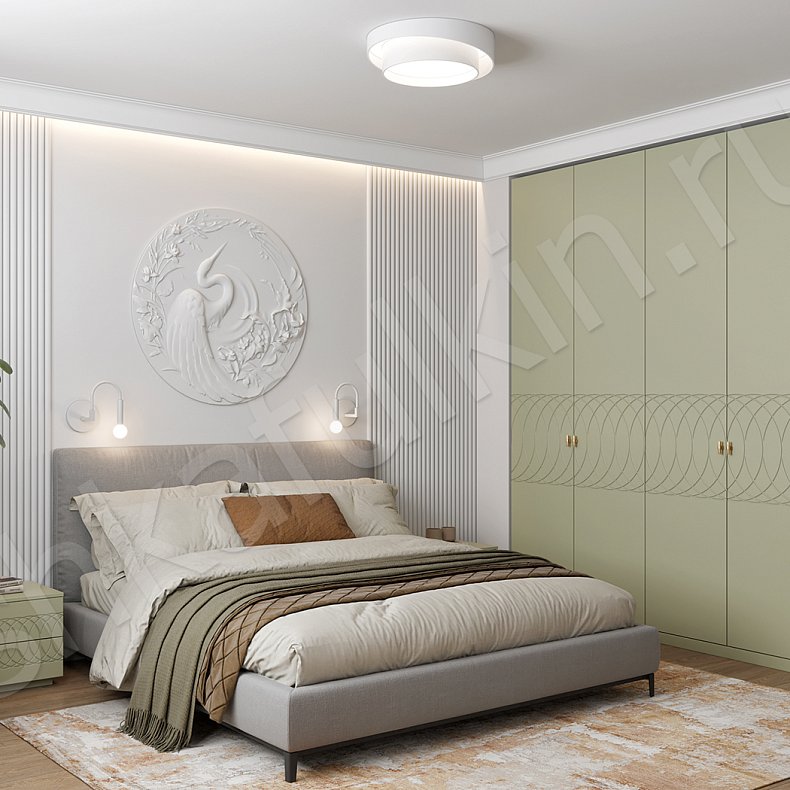 Гарнитур Вернисаж Белый Цветной Розовый Светлые Темные Зеленый Неоклассика 4х створчатые Спальня Для вещей