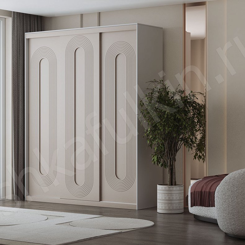 Изображение Шкаф-купе Дзен Светлые Современный 3х створчатые Гостиная 2