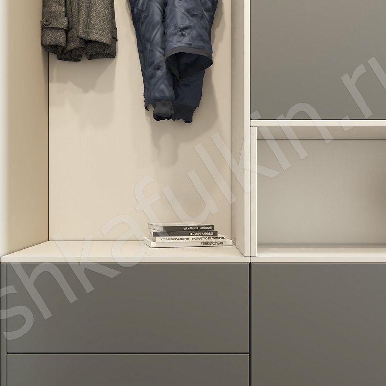 Изображение Прихожая Мэрри Серый Черный Минимализм 2х створчатые Прихожая Для вещей Для декора 14