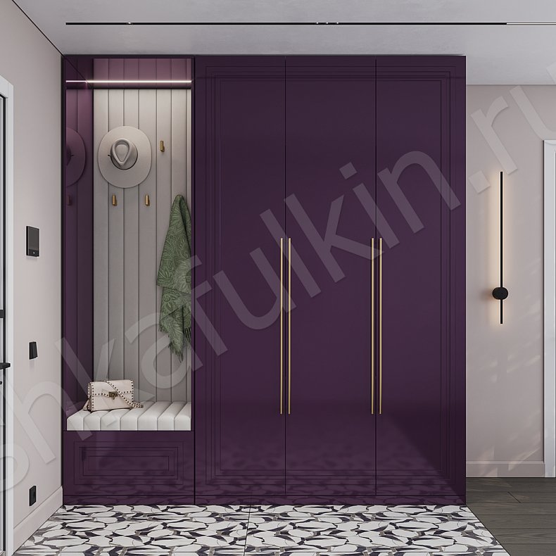 Прихожая Галилео Цветной Светлые Темные Неоклассика 3х створчатые Прихожая Для вещей 2