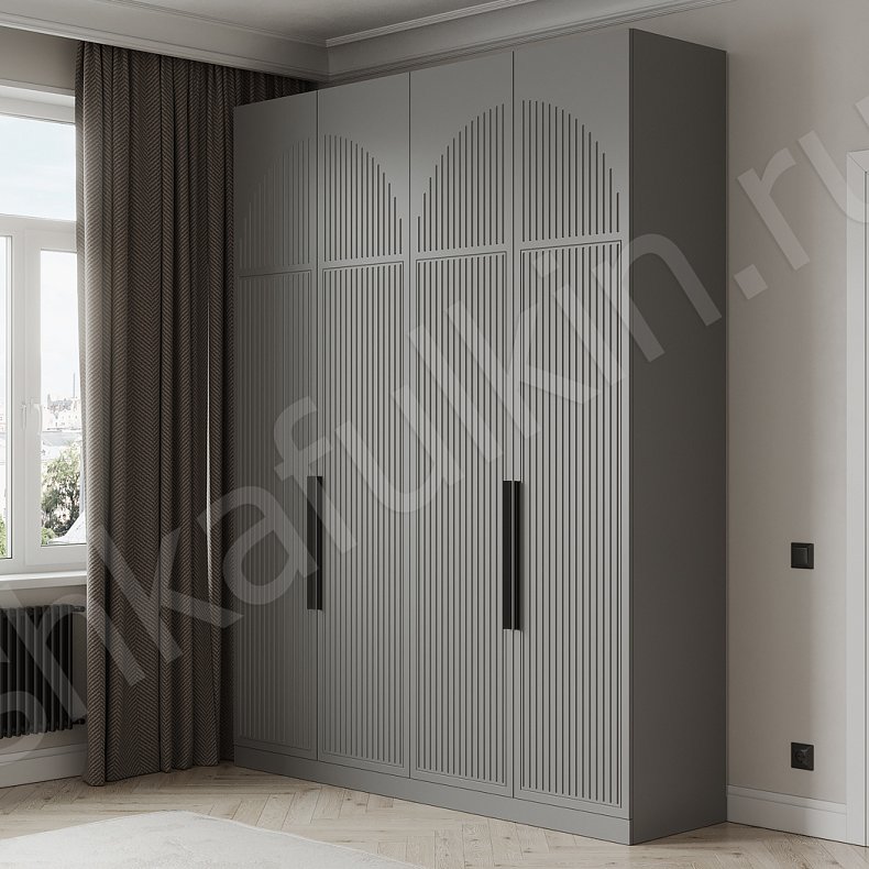 Шкаф Антерра Серый Современный 4х створчатые Спальня Для вещей