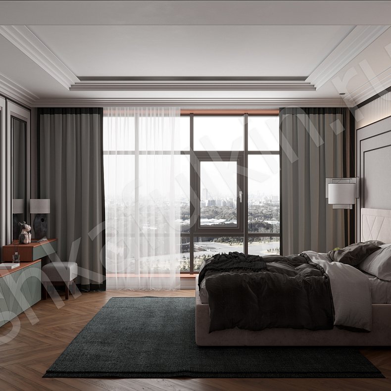 Изображение Гарнитур Хадсон Темные Зеленый Модерн 4х створчатые Спальня Для вещей 6