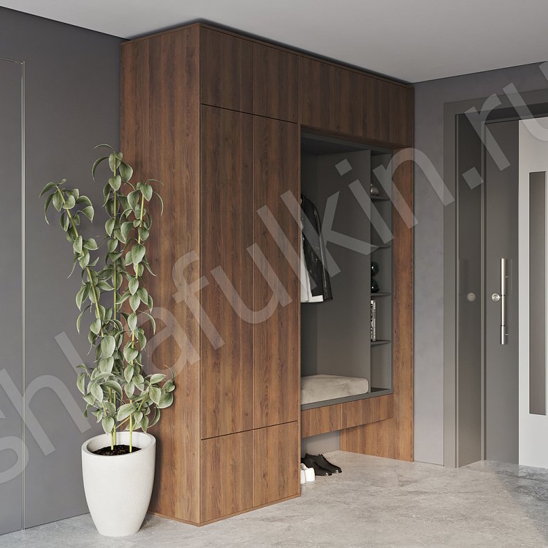 Прихожая Ивари Темные Светлые Серый Древесный Черный Белый Скандинавский 2х створчатые Прихожая Для вещей 9