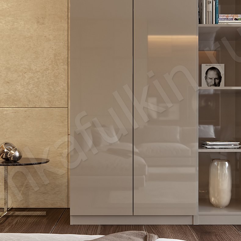 Корпусный распашной шкаф Парма Коричневый Светлые Серый Модерн 6и створчатые Гостиная Для декора Для вещей 4