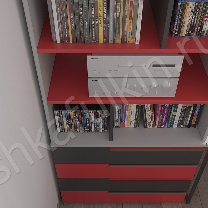 Изображение Детская Мантана Черный Цветной Красный Темные Минимализм Детская Для книг 3