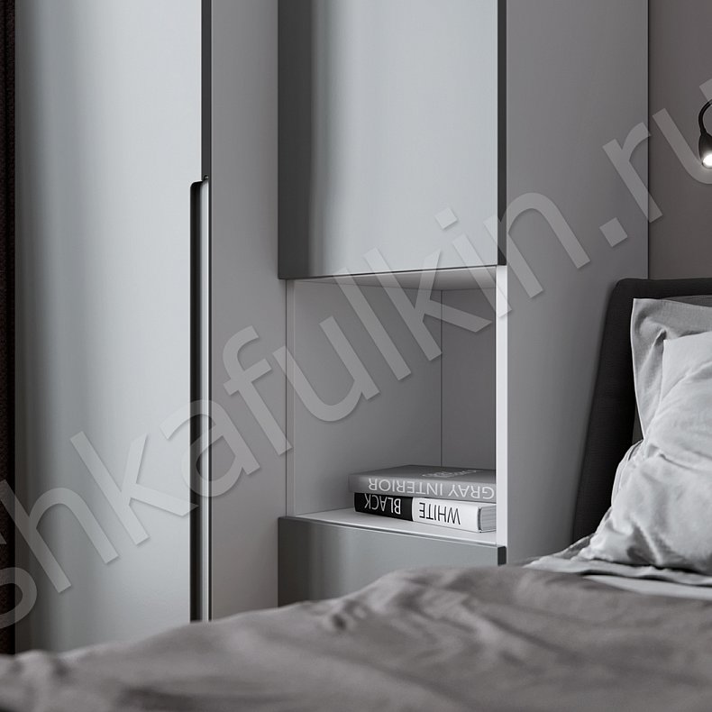 Изображение Гарнитур Джанкой Темные Серый Минимализм 2х створчатые Спальня Для книг Для декора Для вещей 8