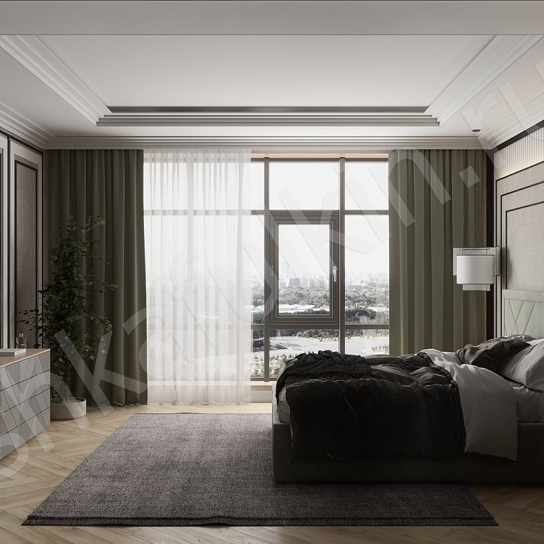 Встроенный шкаф-купе Хадсон Светлые Серый Современный 5и створчатые Спальня Для белья Для вещей 5