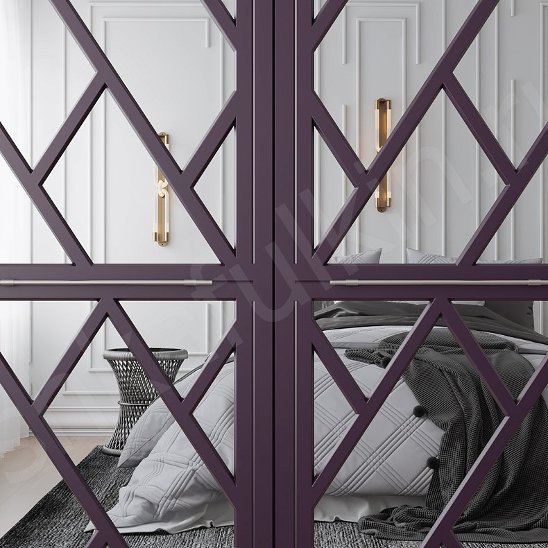 Изображение Шкаф Эверест Цветной Розовый Темные Современный 4х створчатые Спальня Для вещей 3