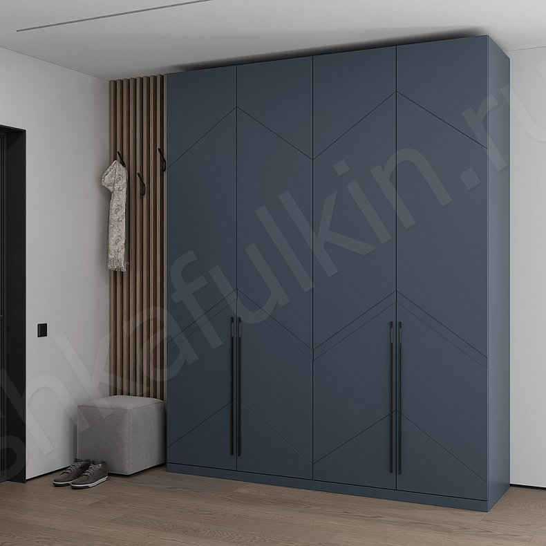 Изображение Прихожая Астрид Темные Синий Современный 4х створчатые Прихожая Для вещей 1