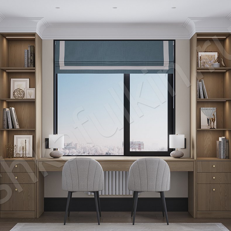 Гарнитур Маурис Светлые Синий Цветной Современный 3х створчатые Спальня Для вещей Для декора Для книг Для белья 5