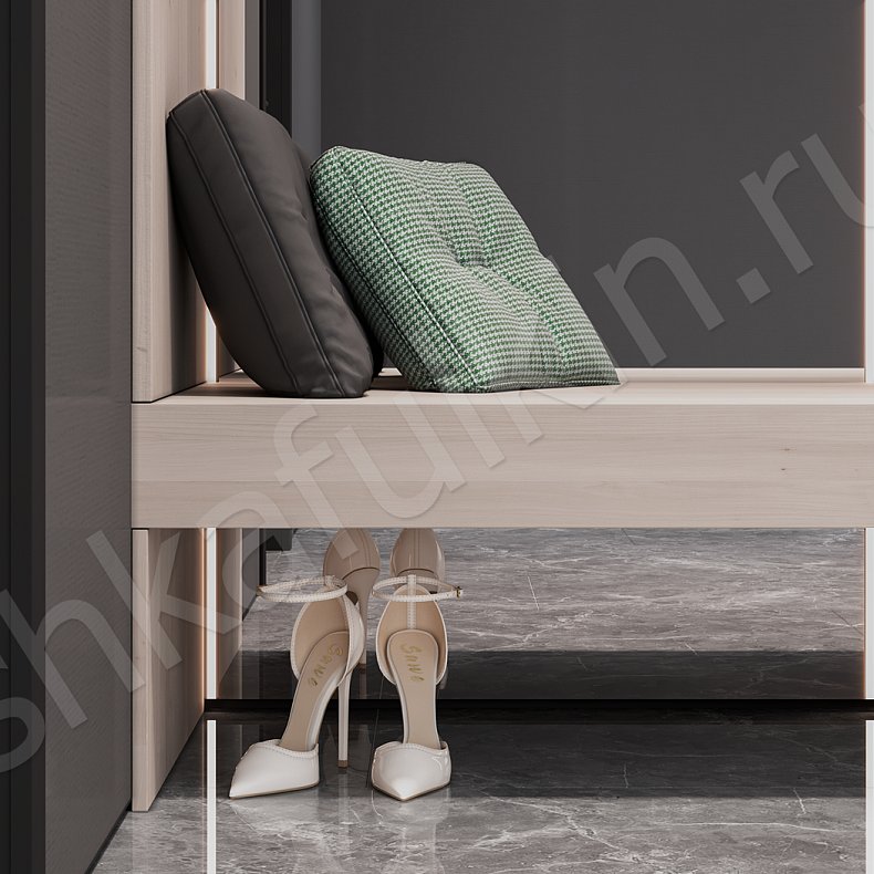 Прихожая Вивиан Красный Светлые Современный 2х створчатые Прихожая Для вещей 3