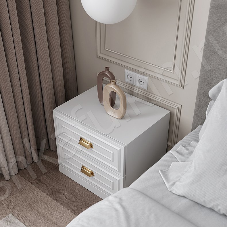 Гарнитур Агата Белый Неоклассика 2х створчатые Спальня Для белья Для вещей 9