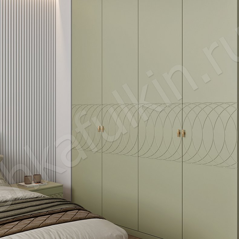 Изображение Гарнитур Вернисаж Белый Цветной Розовый Светлые Темные Зеленый Неоклассика 4х створчатые Спальня Для вещей 9