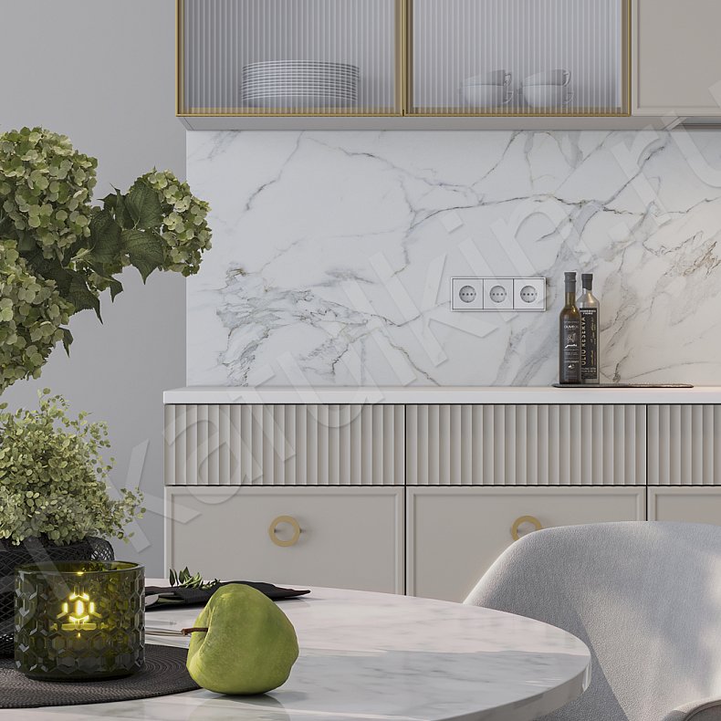 Кухня Тоскана Светлые Коричневый Неоклассика   Для посуды Для декора 4