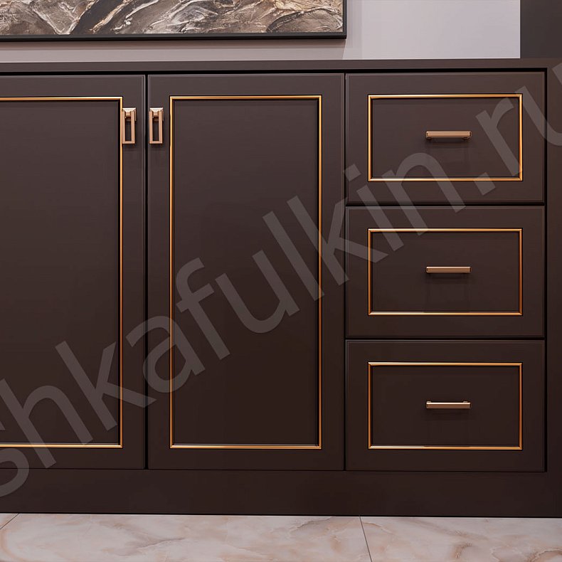 Библиотека Караваджио Темные Древесный Неоклассика  Спальня Для посуды Для декора Для книг 9