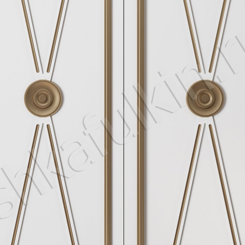 Изображение Шкаф Фрэнсис Золото Белый Неоклассика 4х створчатые Гостиная Для вещей 3