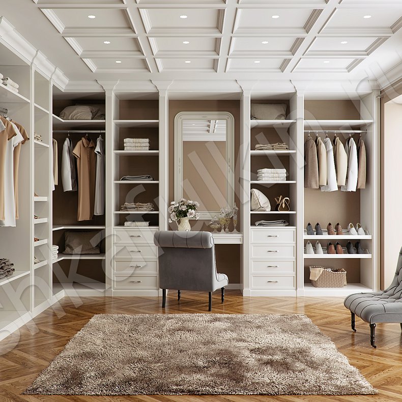 Гардеробная Сонет Белый Классика  Гардеробная 