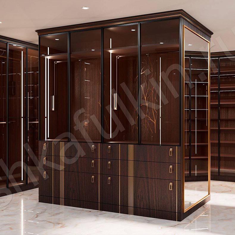 Гардеробная Караваджио Темные Древесный Современный  Гардеробная Для вещей Для белья