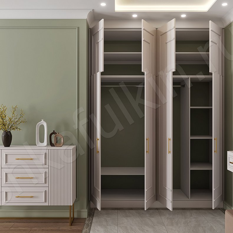 Прихожая Джорджия с консолью и комодом Коричневый Светлые Неоклассика 4х створчатые Прихожая Для вещей 4