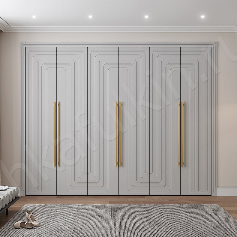 Изображение Шкаф Франциско Белый Коричневый Светлые Неоклассика 6и створчатые Гостиная Для вещей 2