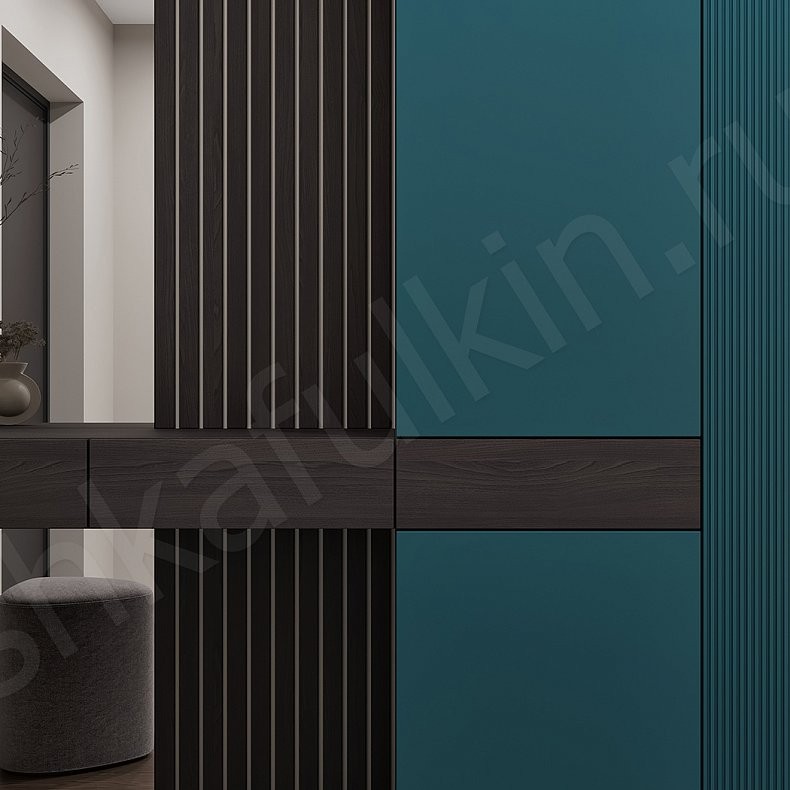 Изображение Прихожая Альтаир Зеленый Темные Древесный Современный 3х створчатые Прихожая Для вещей 3