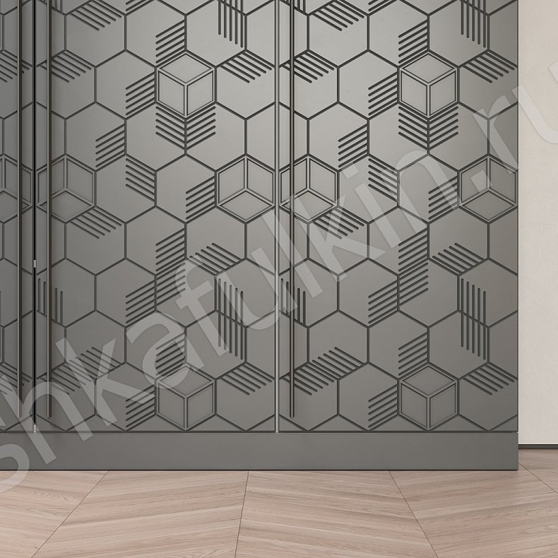 Прихожая Токио Цветной Древесный Серый Темные Современный 4х створчатые Прихожая Для вещей 3