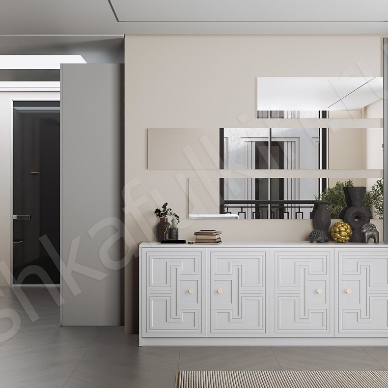 Прихожая Страдивари Белый Светлые Неоклассика 4х створчатые Прихожая Для вещей 5