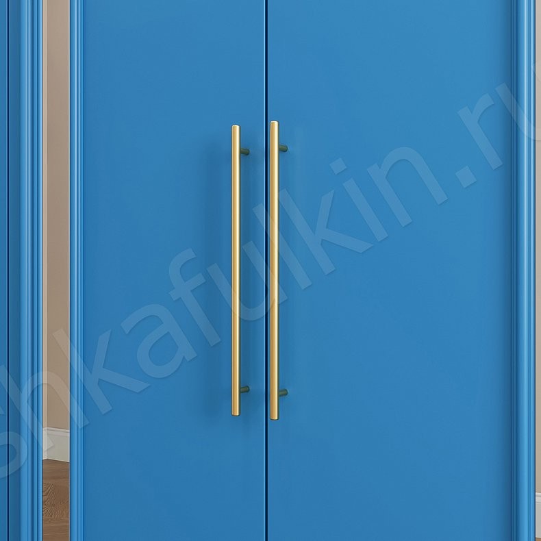 Изображение Прихожая Джорджия Белый Цветной Синий Светлые Неоклассика 4х створчатые Прихожая Для вещей 9