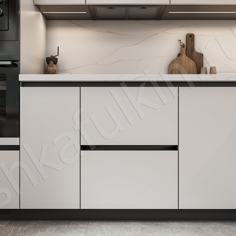 Кухня Кастамону Светлые Белый Минимализм   Для посуды 7