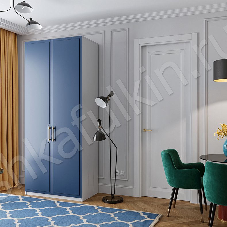 Шкаф Лазурит Цветной Синий Темные Современный 2х створчатые Гостиная Для вещей