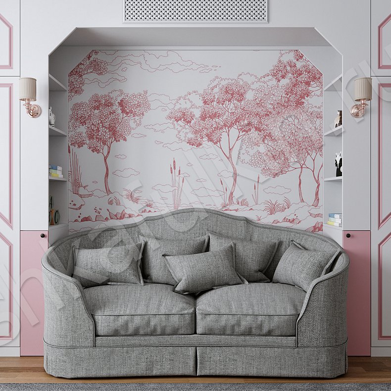 Изображение Детская Симона Белый Цветной Розовый Светлые Современный 2х створчатые Детская Для вещей 3