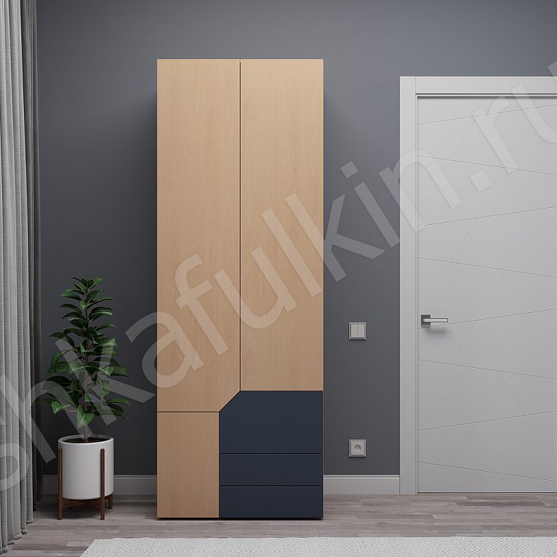 Изображение Шкаф Сонум Темные Светлые Серый Коричневый Древесный Черный Скандинавский 2х створчатые Гостиная Для вещей Для белья 1