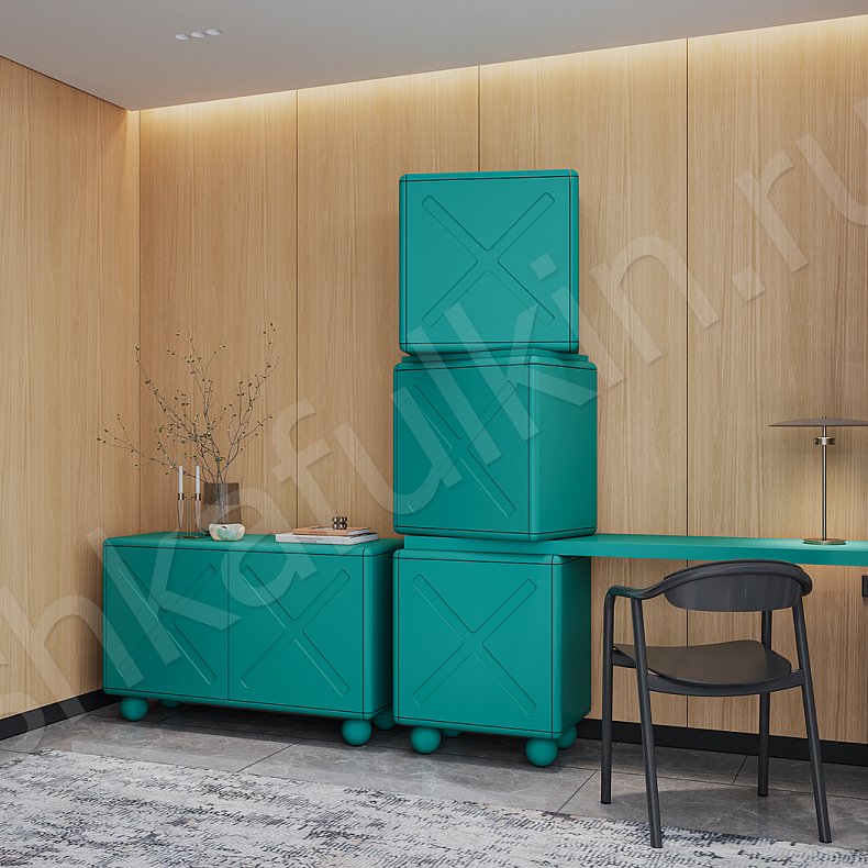 Изображение Кабинет Кевин Зеленый Цветной Модерн 2х створчатые Спальня  4