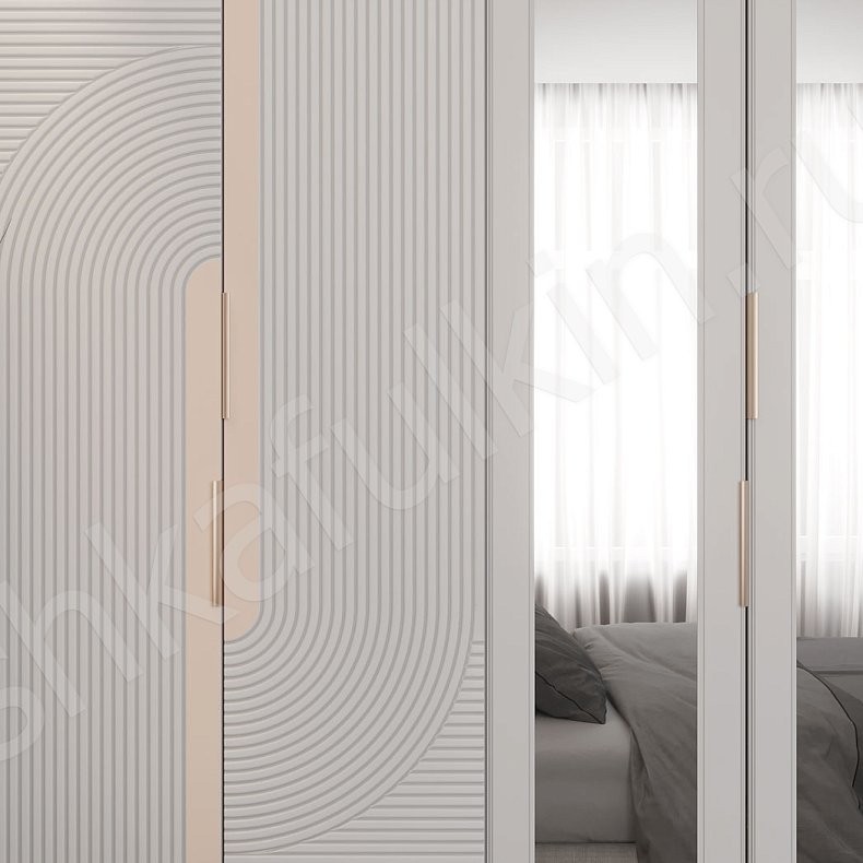 Шкаф Зингер Белый Цветной Светлые Зеленый Современный 6и створчатые Спальня Для вещей 6