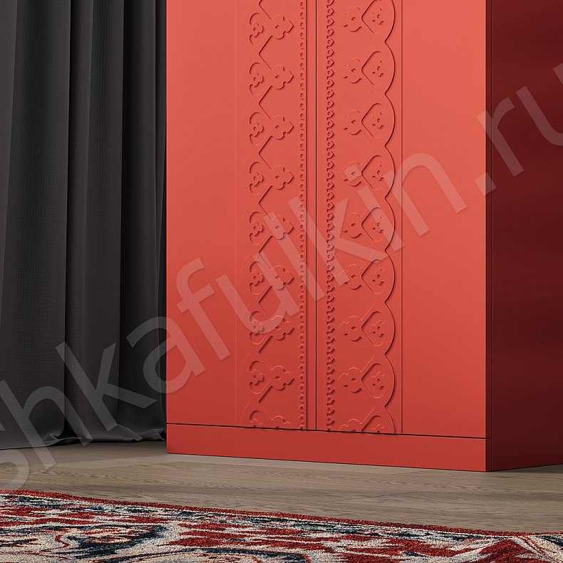 Шкаф Сияна Светлые Красный Цветной Этнический 2х створчатые Гостиная Для вещей Для белья 5