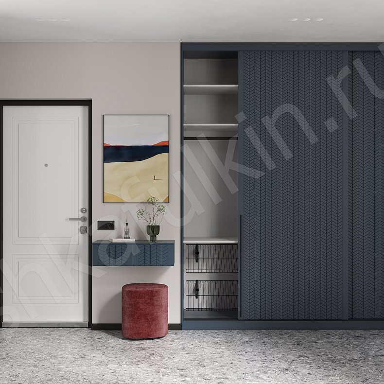 Шкаф-купе Мелисса Темные Современный 2х створчатые Коридор Для вещей 4