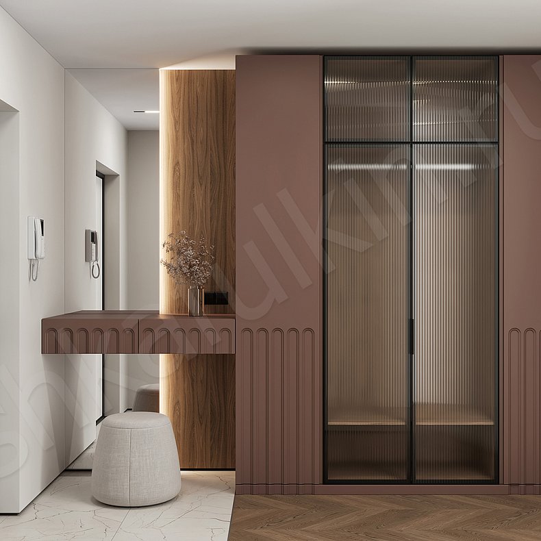 Прихожая Командор Зеленый Темные Коричневый Цветной Современный 4х створчатые Прихожая Для вещей