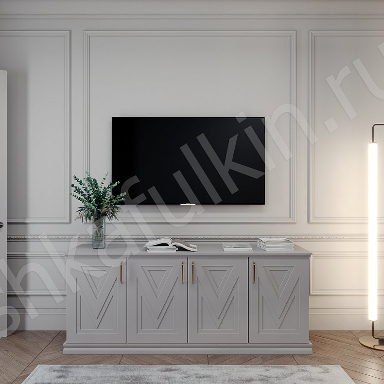 Изображение Гарнитур Синема Белый Светлые Современный 4х створчатые Гостиная Для вещей 3