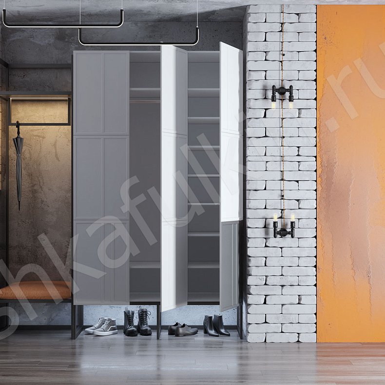 Изображение Прихожая Урбан Белый Цветной Светлые Лофт 3х створчатые Прихожая Для вещей 7