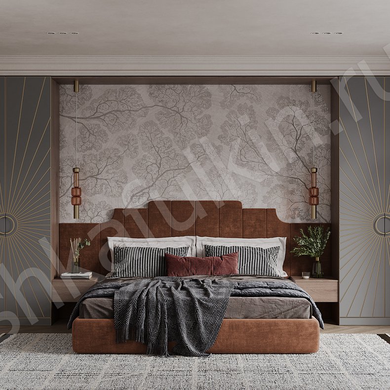 Гарнитур Санима Темные Золото Современный 4х створчатые Спальня Для вещей