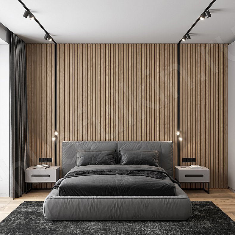 Изображение Гарнитур Лостерри Серый Минимализм 4х створчатые Спальня Для вещей 1