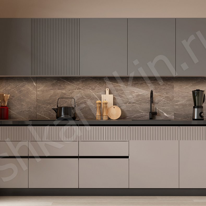 Изображение Кухня Сильвана Серый Светлые Коричневый Современный   Для посуды 1