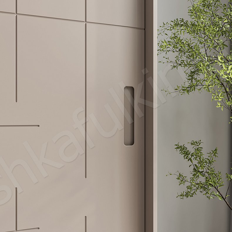 Изображение Шкаф-купе Гаскони Серый Светлые Коричневый Современный 3х створчатые Гостиная Для вещей 6