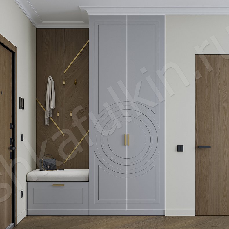 Прихожая Линдор Серый Цветной Светлые Темные Зеленый Современный 2х створчатые Прихожая Для вещей 3