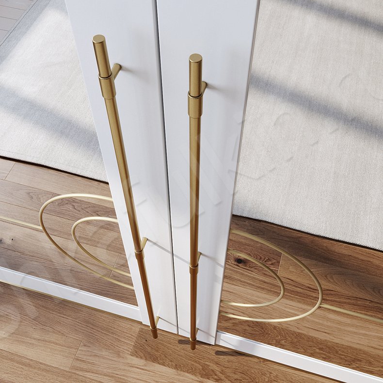 Изображение Шкаф-купе Диана Белый Золото Светлые Классика 4х створчатые Спальня Для вещей 5