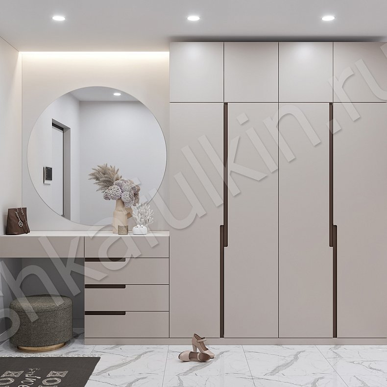 Прихожая Травиата Белый Цветной Минимализм 4х створчатые Прихожая Для вещей 1