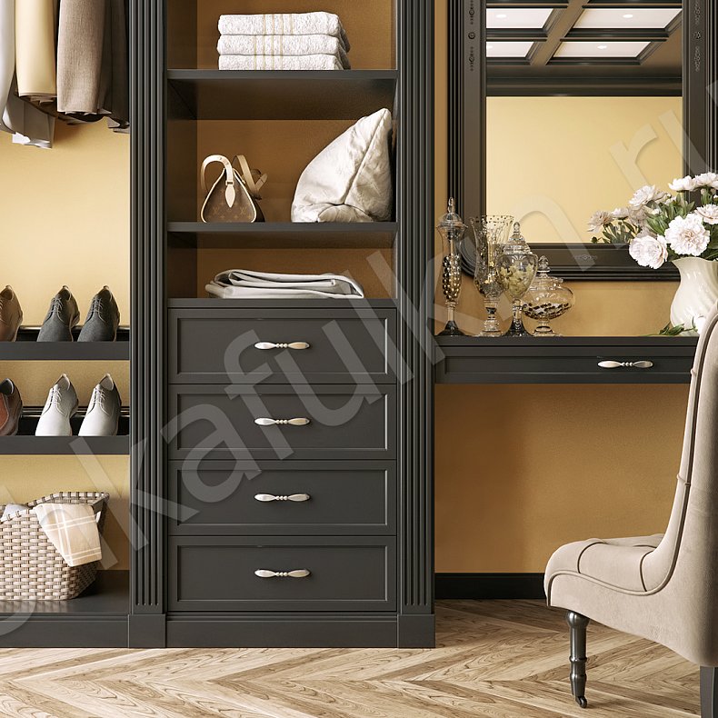 Гардеробная Онегин Черный Классика  Гардеробная  3