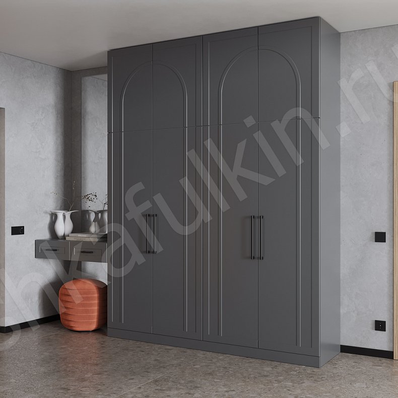 Изображение Прихожая Ромикко Серый Темные Неоклассика 4х створчатые Прихожая Для вещей 1